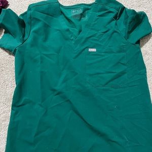 FIGS SCRUB TOP GREEN LARGE